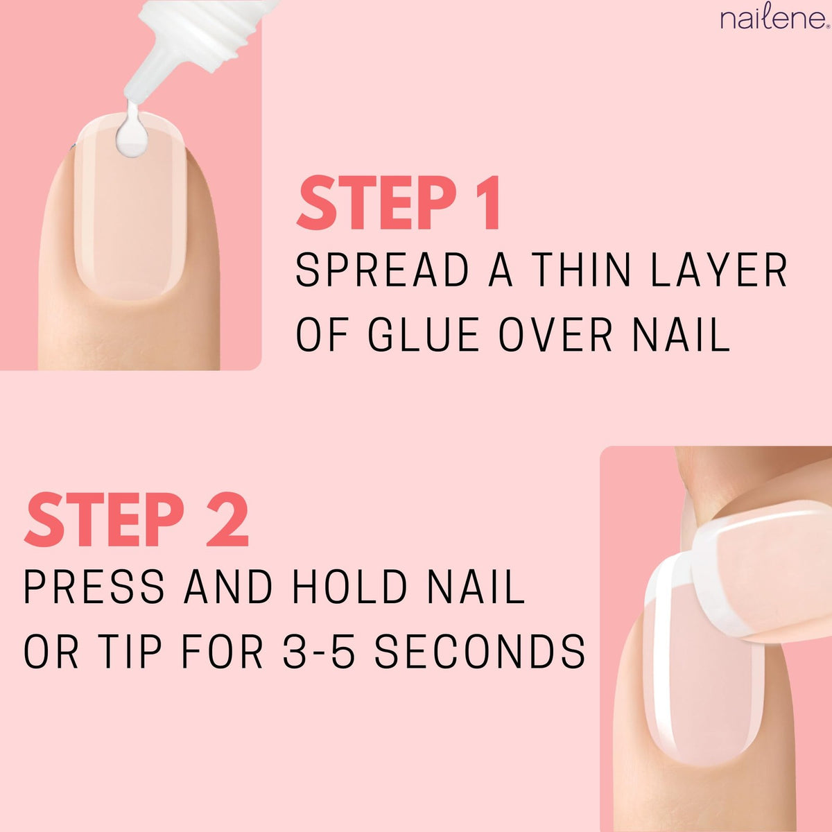 Super Strong Nail Glue - Clear, Quick Dry, 2 Tubes for Natural & Artificial Nails