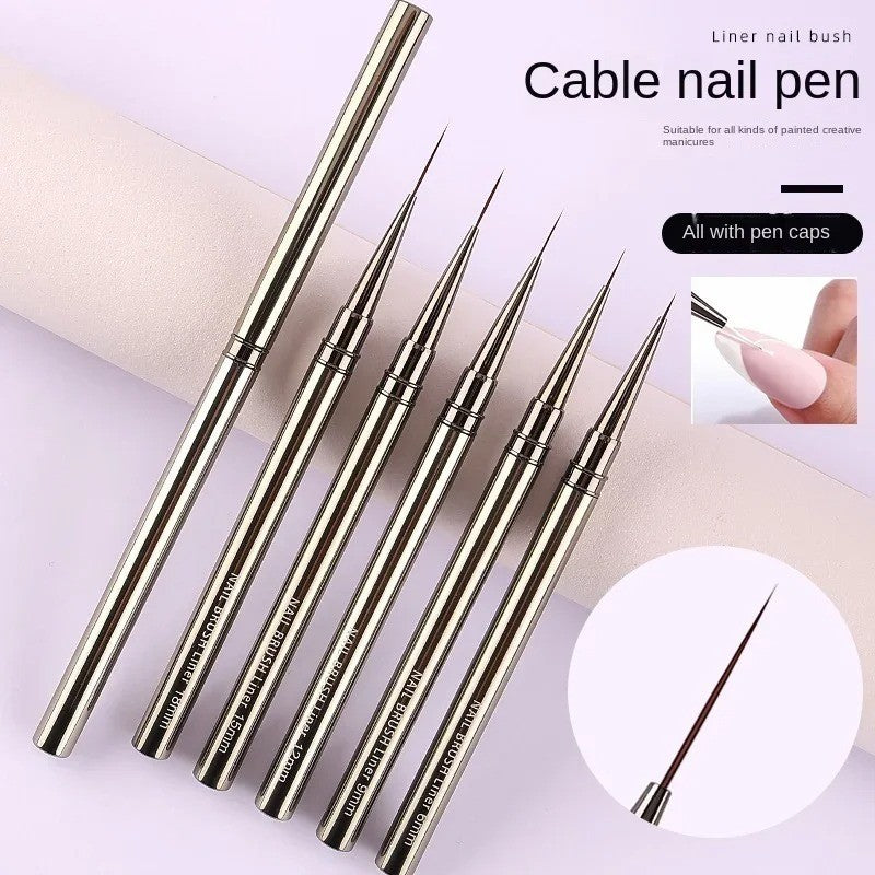 5pcs Nail Art Fine Line Striping Brushes for Detailing & Blending