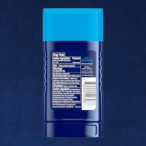 Men's Antiperspirant Deodorant Stick - 48-Hour Odor & Sweat Protection, Pack of 6
