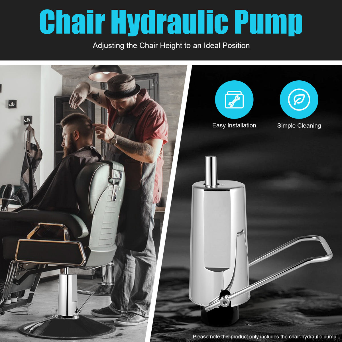 Hydraulic Chair Pump Replacement for Barber Chairs, Adjustable Height 4.3 Inches