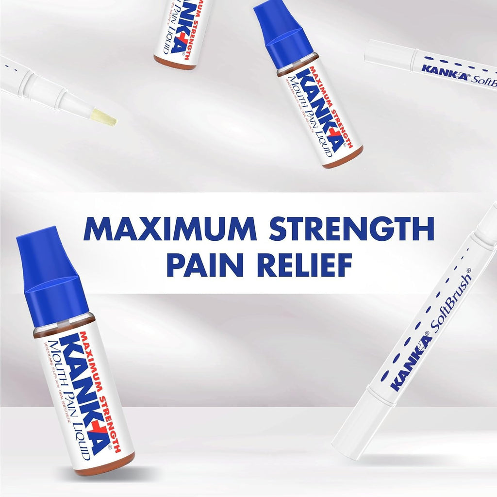 Kank-A Mouth Pain Gel with Soft Brush - Fast-Acting Oral Relief 0.07 oz