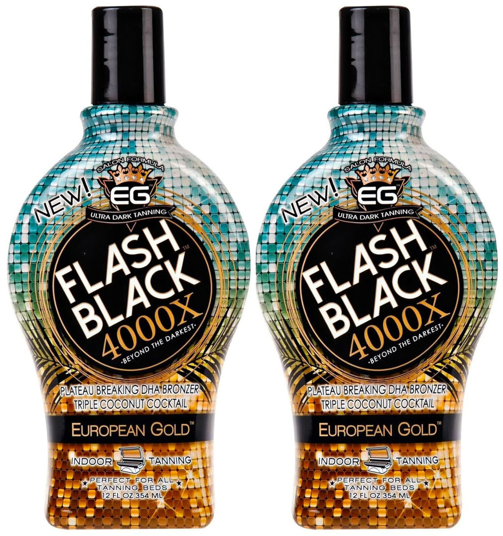 European Gold Flash Back 4000X Indoor Tanning Lotion - 12oz, Tattoo & Dark Bronzer