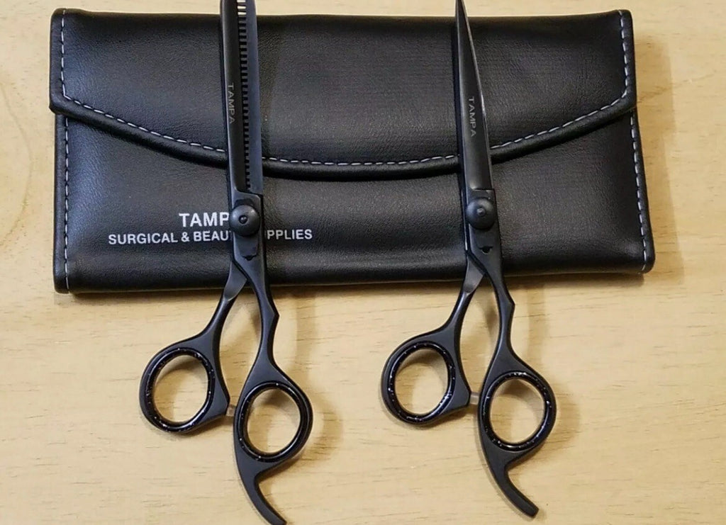 Professional Hair Cutting Scissors & Thinner Set - 6 Inch Barber Shears