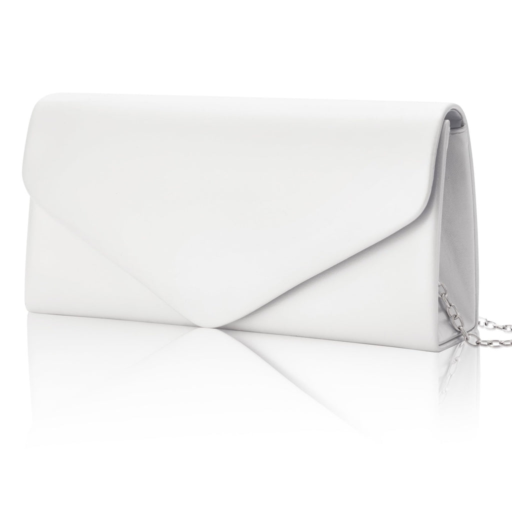 Women's Envelope Clutch Purse with Chain Strap - Vegan Leather Evening Bag