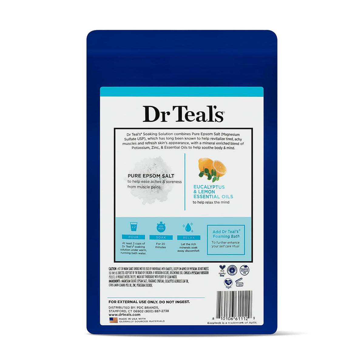 Epsom Salt for Human Use 3lb - Natural Sulfate for Detox & Relaxation