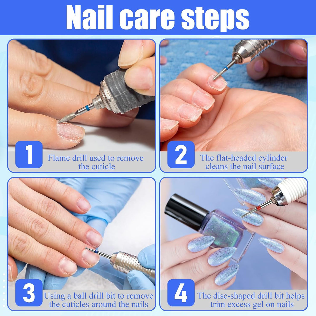 Diamond Nail Drill Bits Set - 30 Pcs for Manicure & Pedicure