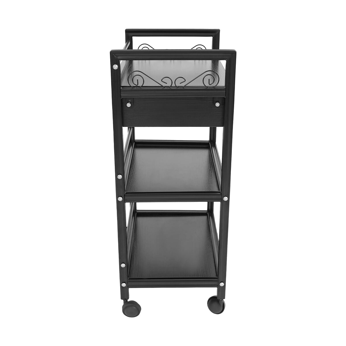 3-Tier Salon Cart with Drawer Rolling Storage Trolley SPA Beauty Equipment