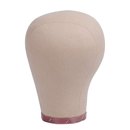 Canvas Wig Head Mannequin 22 Inch Nude Cork Block Stand for Styling Display