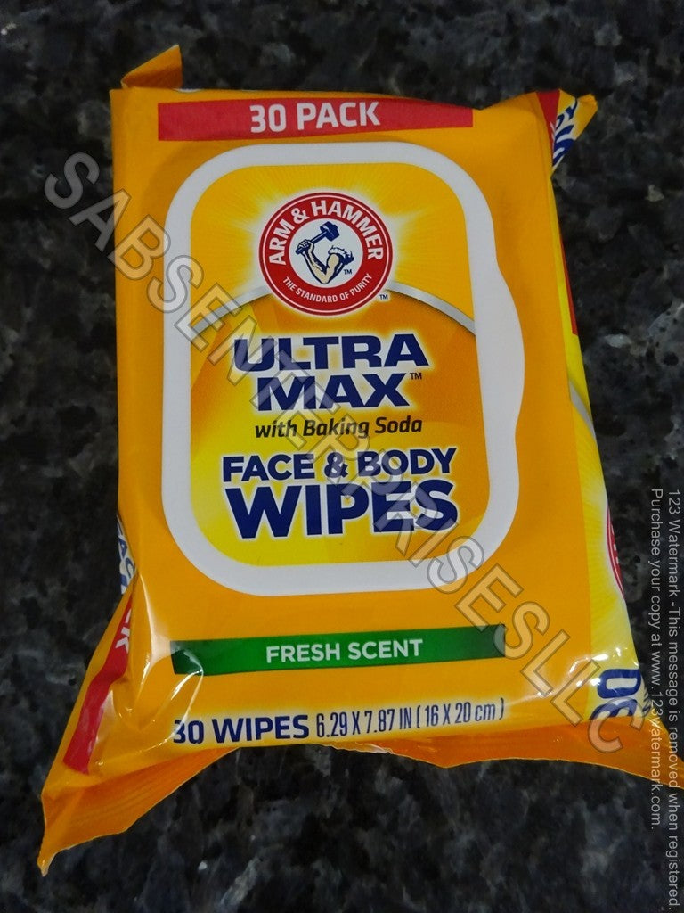 Face and Body Wet Wipes 300 Count - Fresh Scent, Resealable Pack
