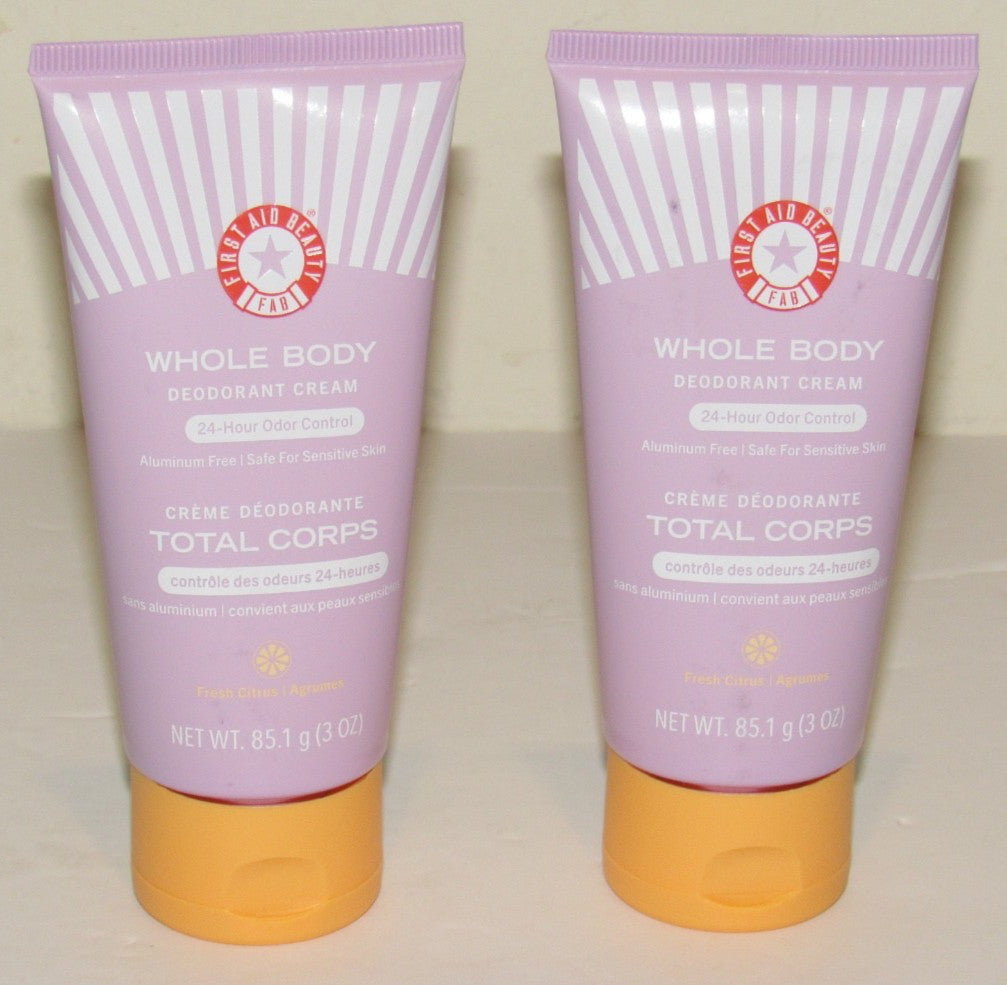 Whole Body Deodorant Cream - Fresh Citrus Scent, 3 Oz, 2-Pack