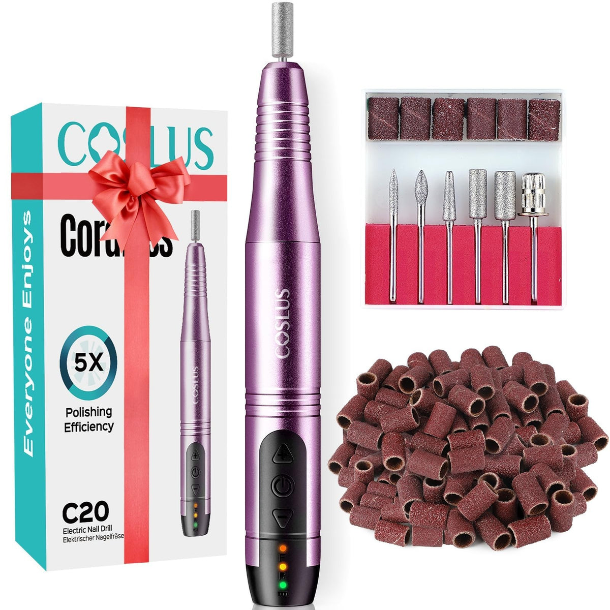 Cordless Electric Nail Drill File Kit - Rechargeable Manicure & Pedicure Tool