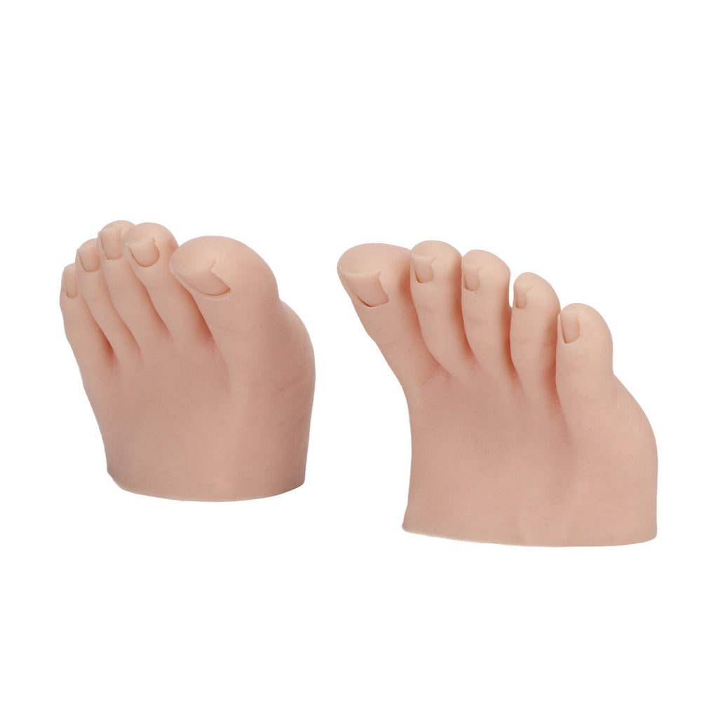 Silicone Pedicure Practice Foot Model for Nail Art and Tattoo Training - Medium Skin Tone