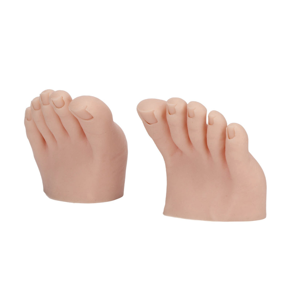 Silicone Pedicure Practice Foot Model for Nail Art and Tattoo Training - Medium Skin Tone