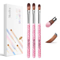 Professional 3-Piece Acrylic Nail Brush Set - Sizes 8/10/14 for Nail Art