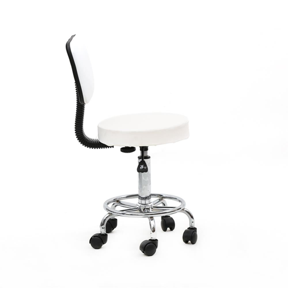 Adjustable Salon Pedicure Stool with Backrest - Spa, Beauty, Massage Seat