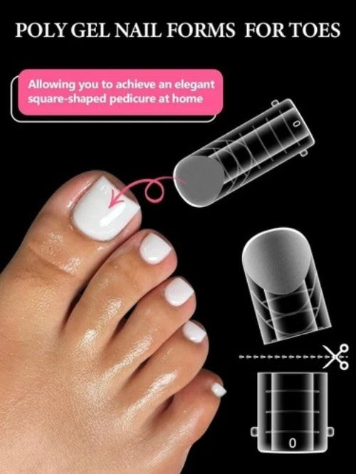 Poly Gel Toenail Kit with 12 Sizes Reusable Nail Forms for Toe Extensions