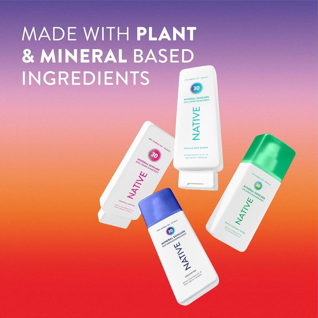 Mineral Sunscreen SPF 30 Tropical Breeze 4.97oz | Zinc Oxide Sun Protection