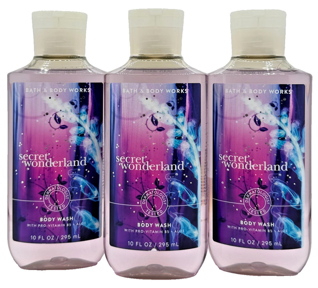 Set of 3 Bath & Body Works Secret Wonderland Body Wash 10 oz Each