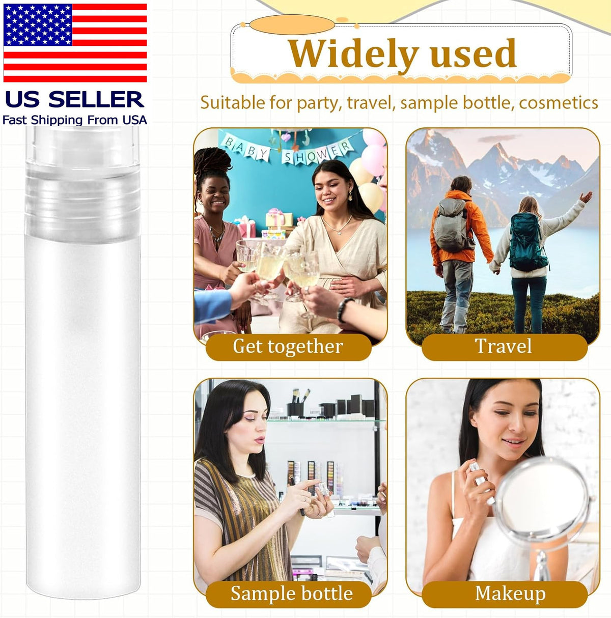 Mini Spray Bottles - 6 Pack 5ml Portable Refillable Plastic Travel Containers