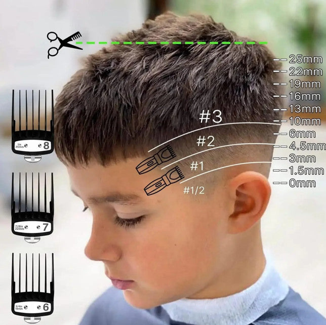10-Pack Professional Hair Clipper Guard Set - Universal Coded Attachments for Trimming