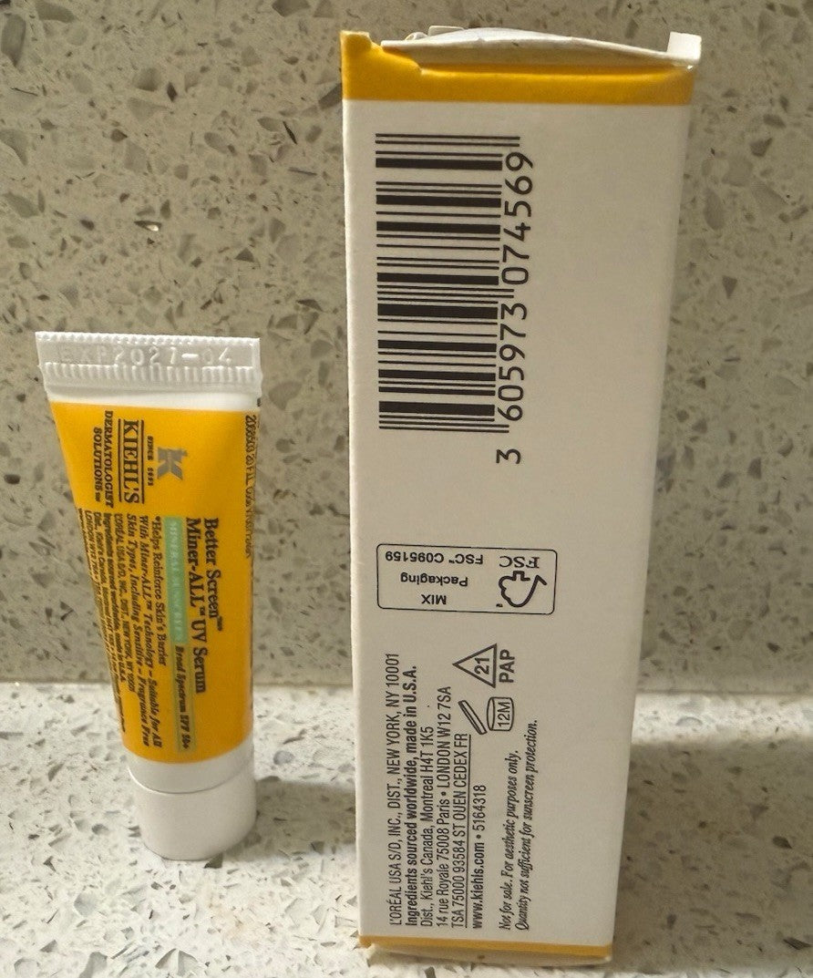Kiehl's UV Serum Travel Size - Mineral-Based Sun Protection, 0.17 oz