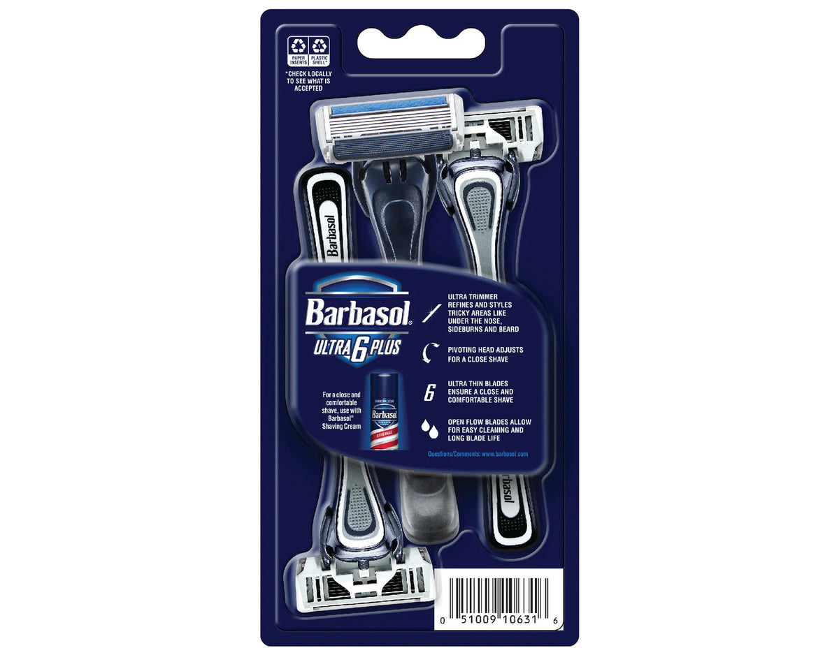 Disposable Razors Pack of 6 - Ultra Close Shave & Easy Cleaning