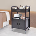 Salon Trolley Cart Rolling Station with Drawer & Cabinet for Beauty & Barber Use