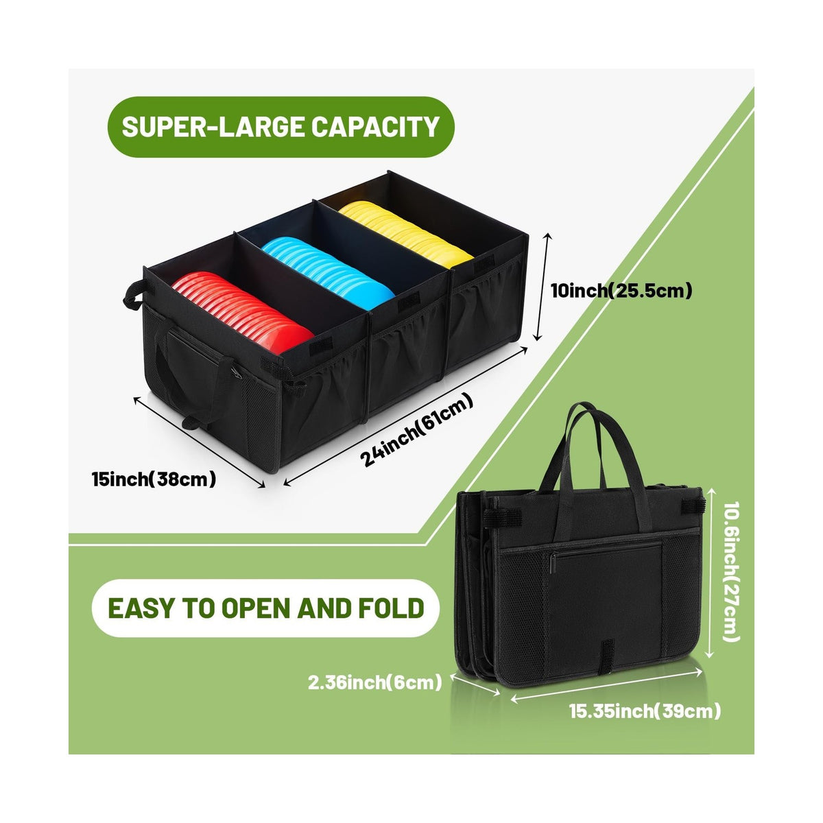 Large Capacity Disc Golf Storage Bag Holds 80 Discs with Lid and Dividers