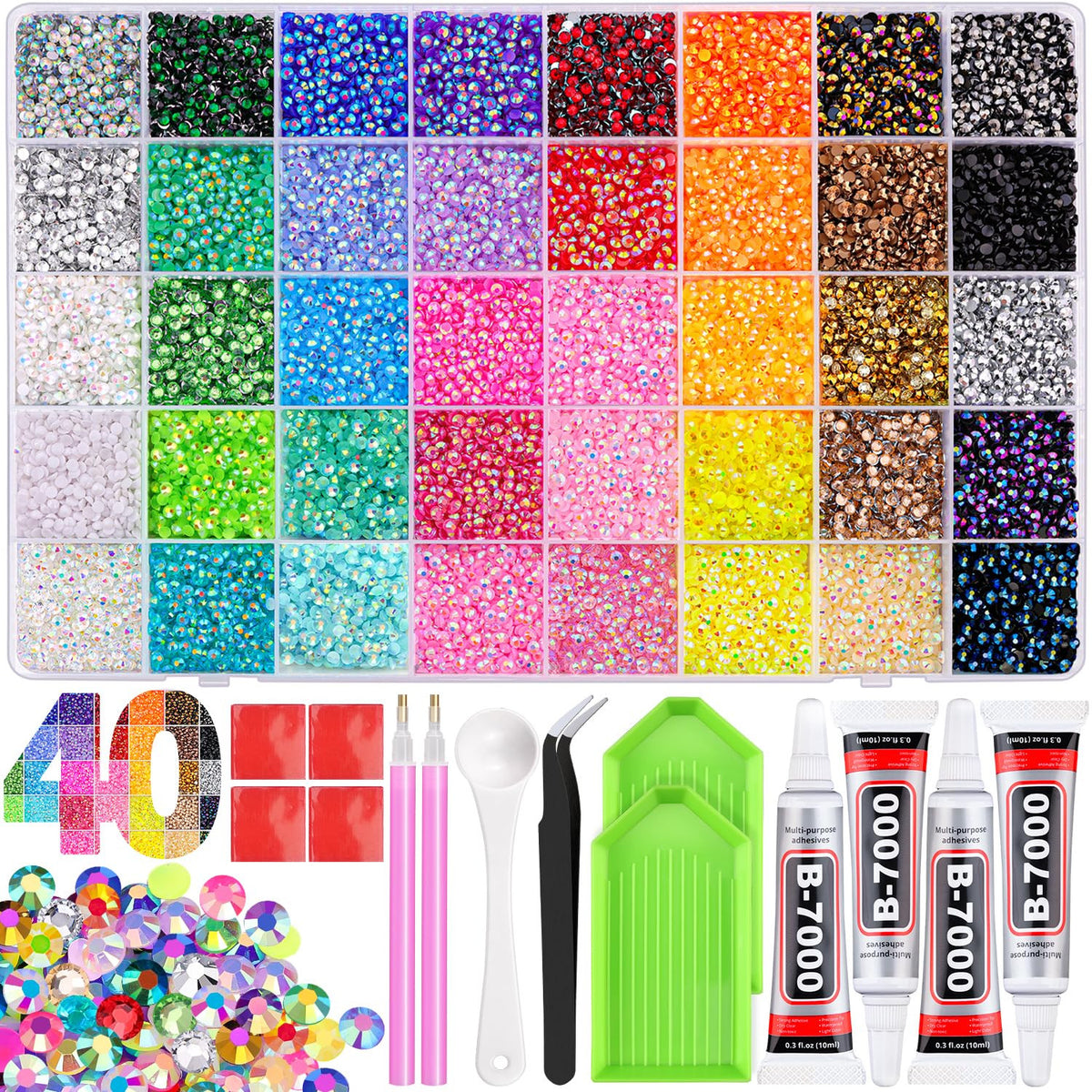 50000Pcs Rhinestone Bedazzling Kit for Crafts Jewelry Making
