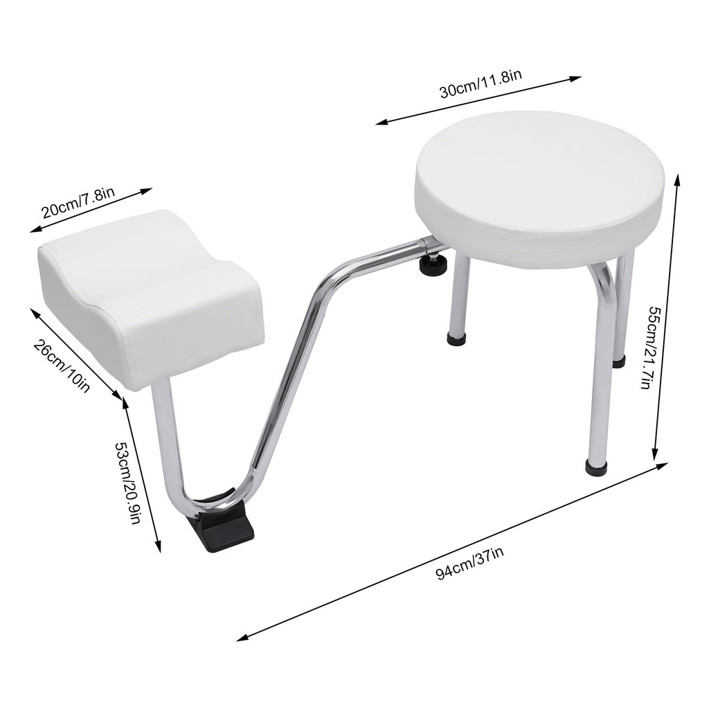 Adjustable Pedicure Foot Rest Stool Chair for Salon & Spa