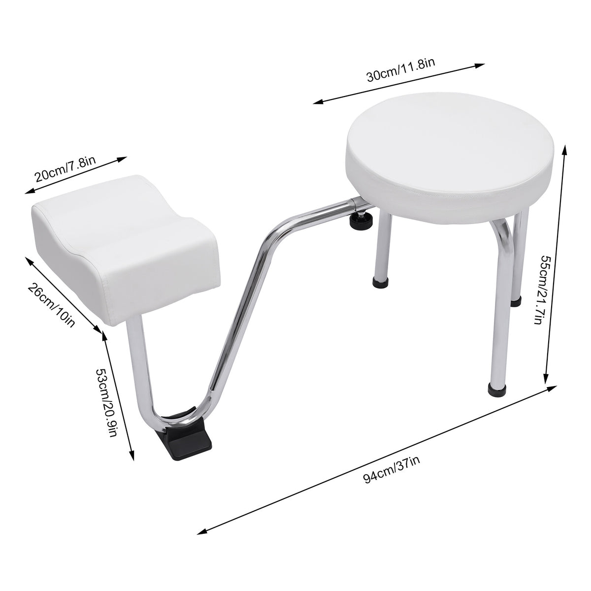Adjustable Pedicure Foot Rest Stool Chair for Salon & Spa