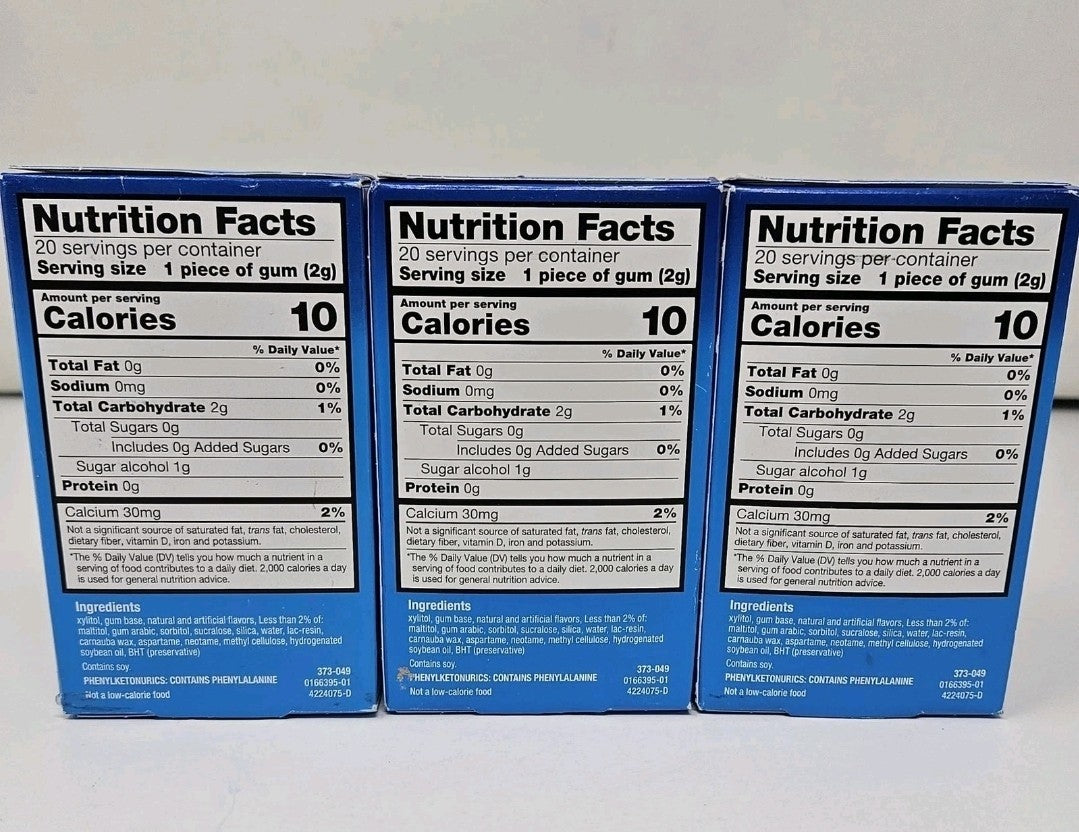 Sugar-Free Mint Dry Mouth Gum with Xylitol - 20 Count Pack of 3