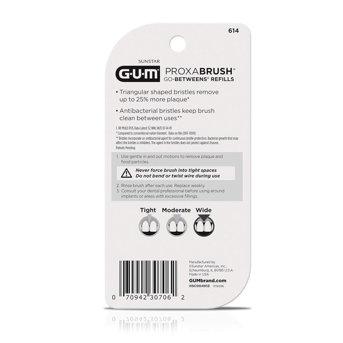 Interdental Brush Refills Wide Size for GUM Proxabrush Go-Betweens - 16 Refills