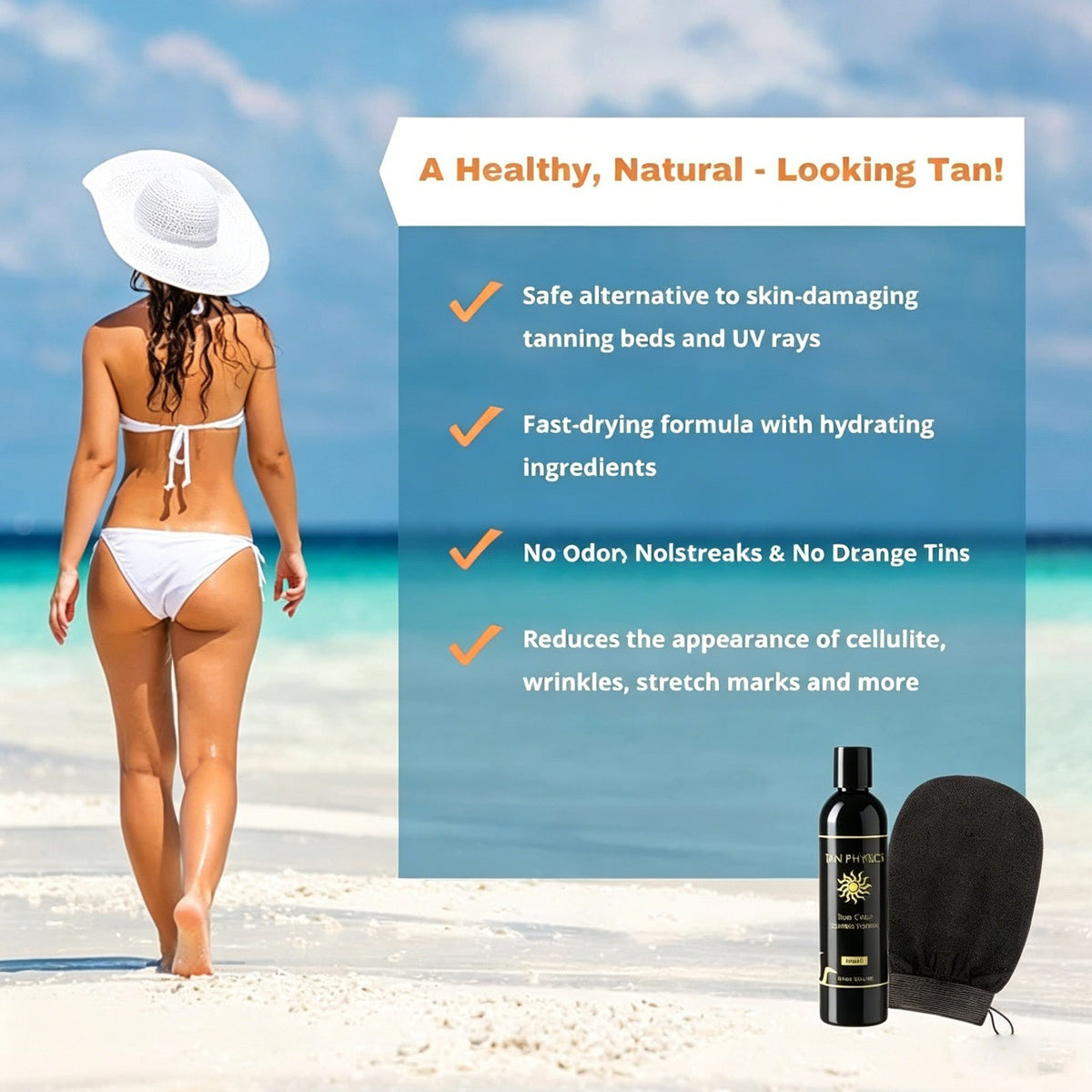 Self Tanner Sunless Tanning Lotion - 8oz, Natural Bronze Color
