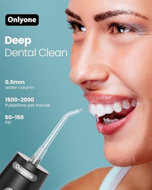 Water Dental Flosser Pick with 300ML Large Tank, Rechargeable Portable Oral Irrigator