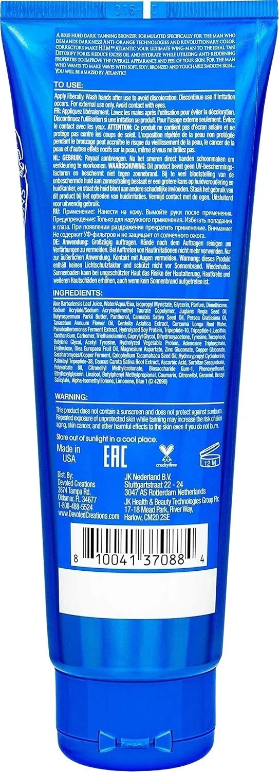 Men's Tanning Lotion with Anti-Orange Bronzer & Tattoo Protection - Deep Dark