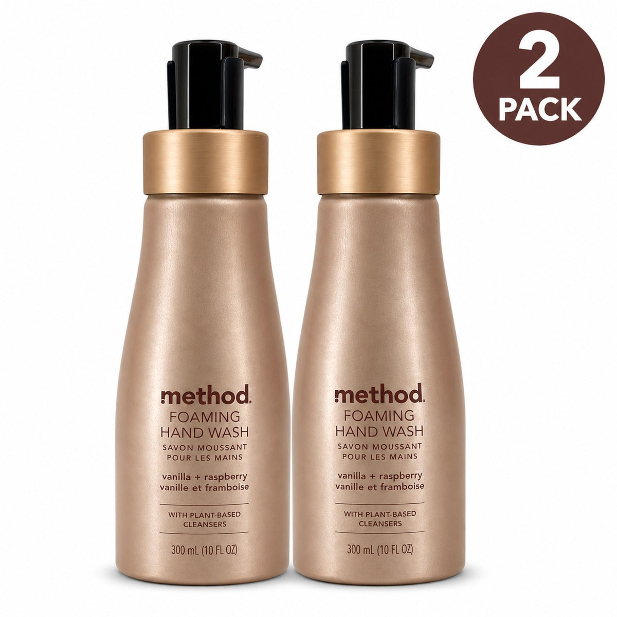 Method Foaming Hand Wash Vanilla + Raspberry 2-Pack - Plant-Based, Gentle, Cruelty-Free