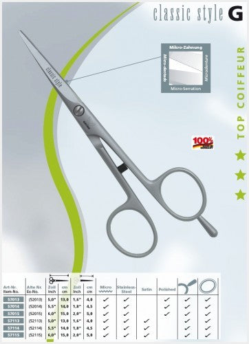 Professional Hairdressing Scissors 5 Inch Polished Stainless Steel Micro-Serrated Shears