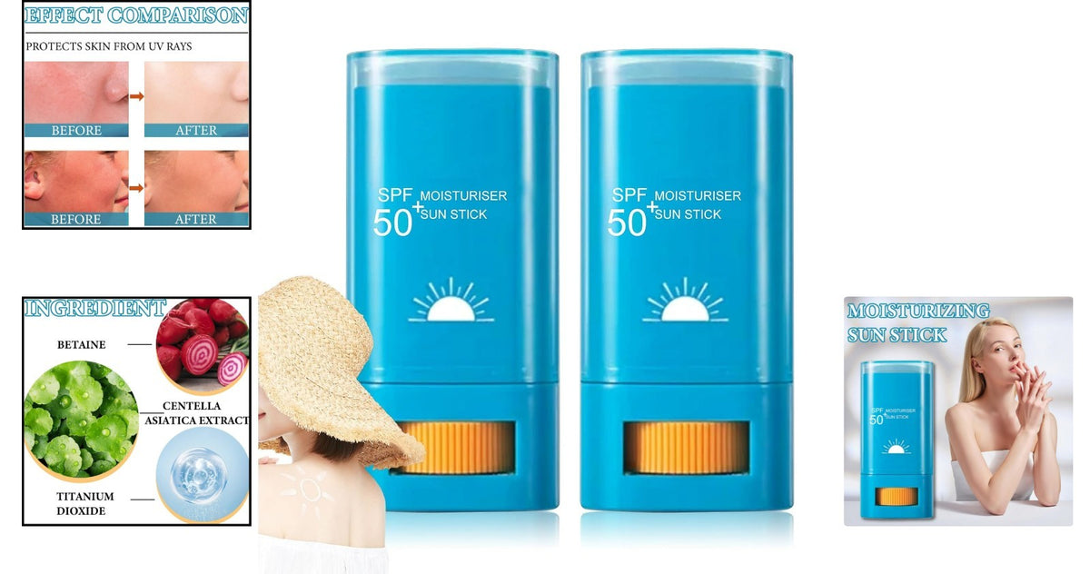 SPF 50+ Face Sunscreen Stick Waterproof Moisturizing Sunblock