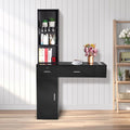 Wall Mount Hair Styling Salon Station with Locking Drawers and Shelves