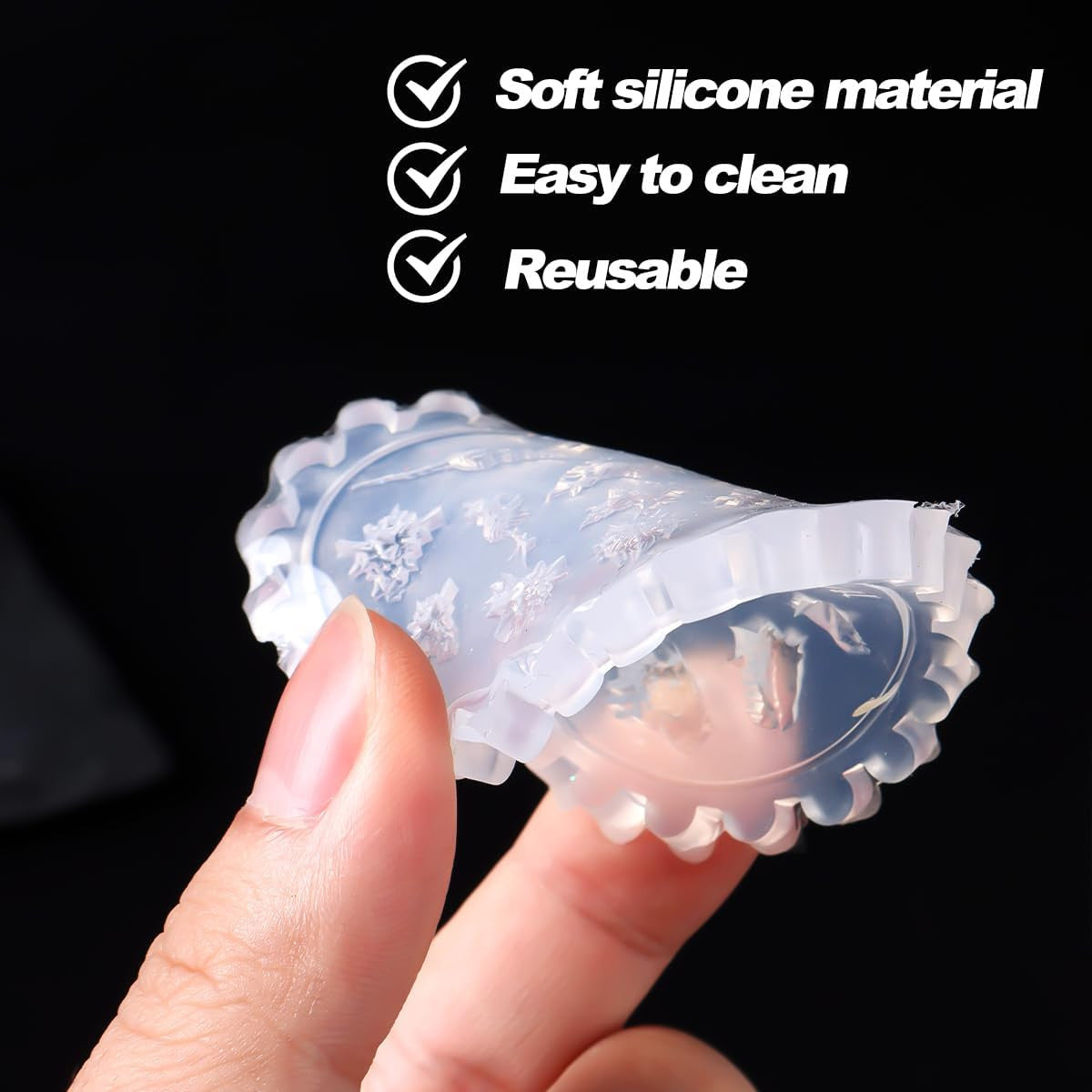 3D Starfish Silicone Nail Mold Set - Ocean-Themed Nail Art Tools, 3 Pieces
