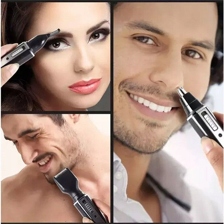 4-in-1 Rechargeable Beard Nose Ear Hair Trimmer Set - Waterproof