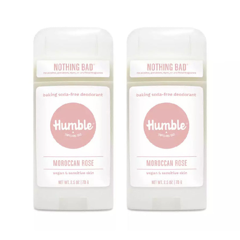 Humble Baking Soda-Free Deodorant with Moroccan Rose - 2.5 oz Pack of 2