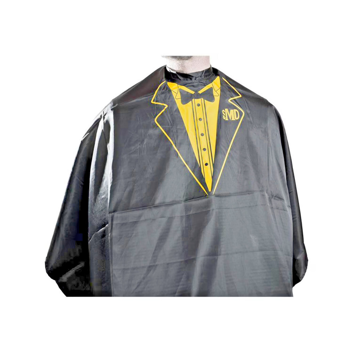 Barber Tuxedo Cape for Hair Styling & Salon Use - Black & Gold