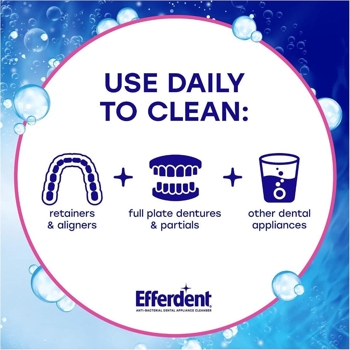 Denture Cleaner Tablets - Complete Clean, 102 Count for Oral Appliance Hygiene