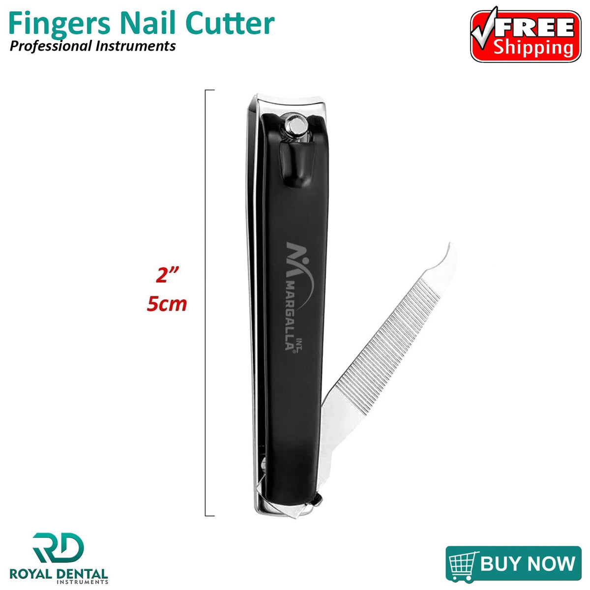 Nail Clipper and Trimmer Set with Nail File - Curved Edge Stainless Steel