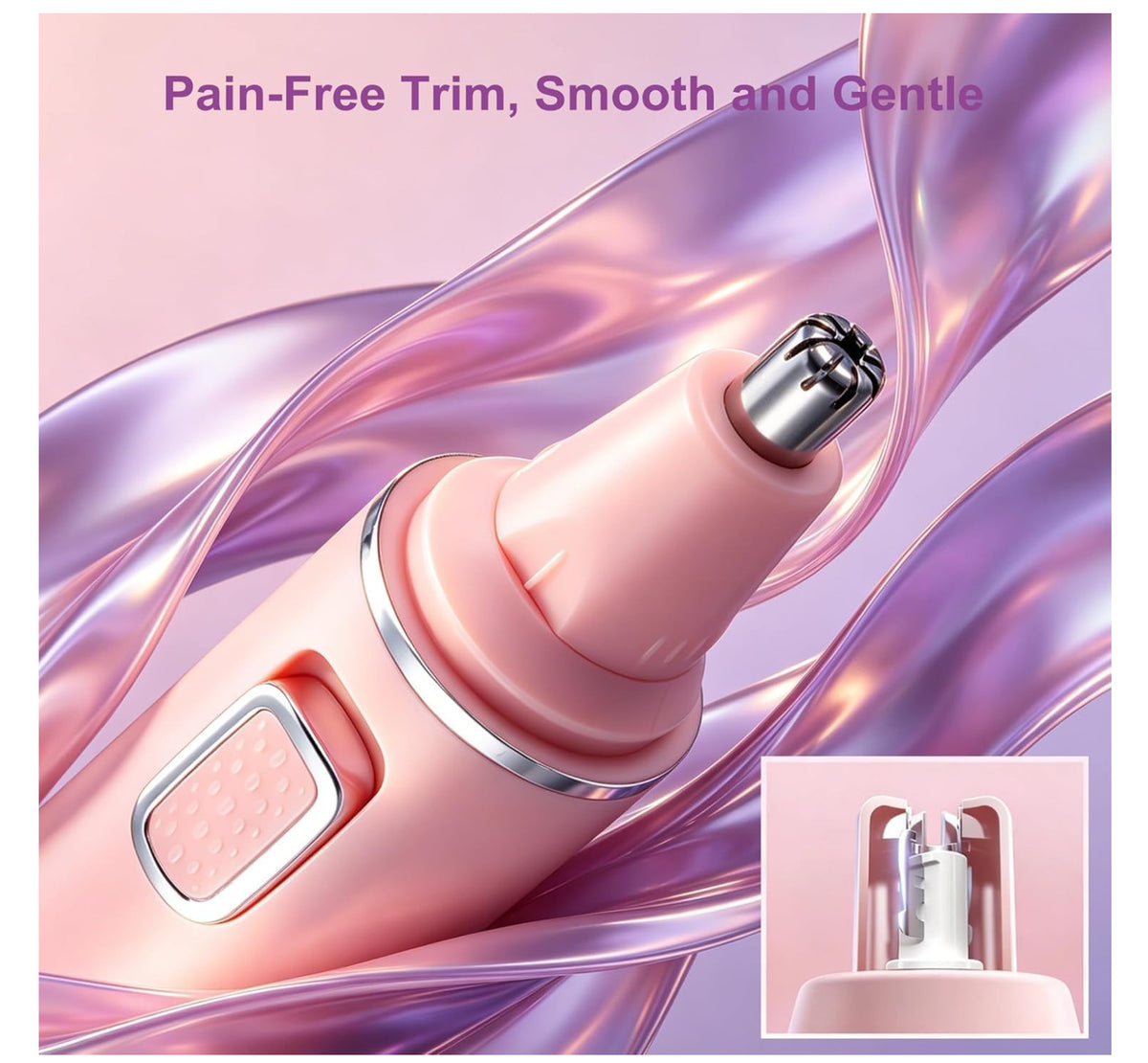 Women’s Nose & Ear Hair Trimmer USB Rechargeable Waterproof Grooming Tool
