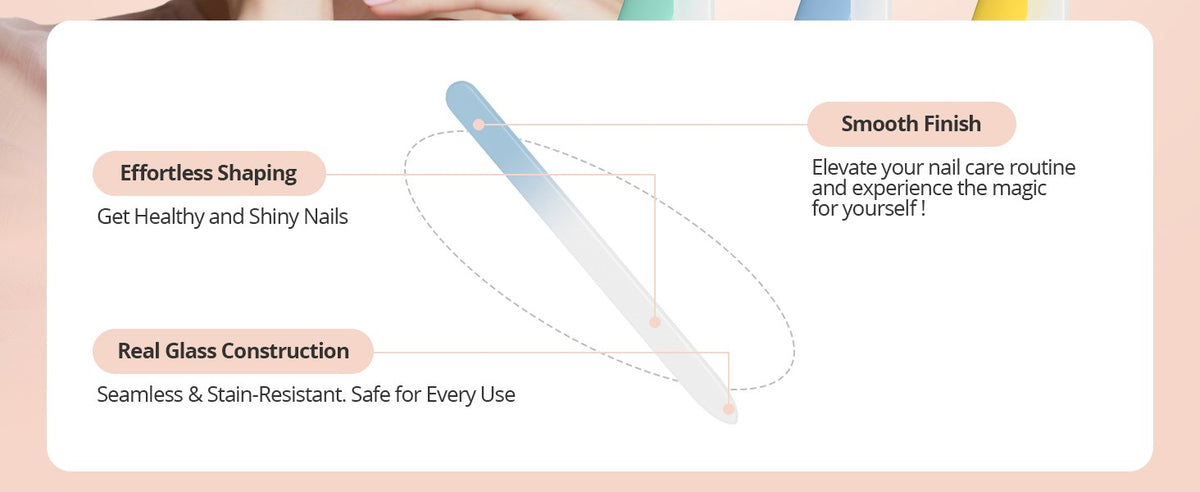 3 Pack Crystal Glass Nail File with Case - Professional Nano Nail Grooming Tool