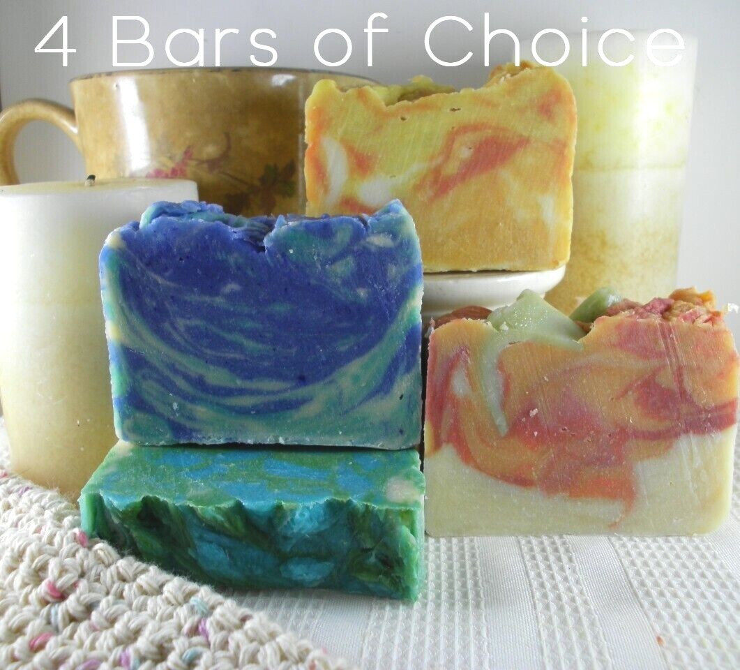 Natural Goat Milk Soap Set of 4 - Handmade with Shea & Honey