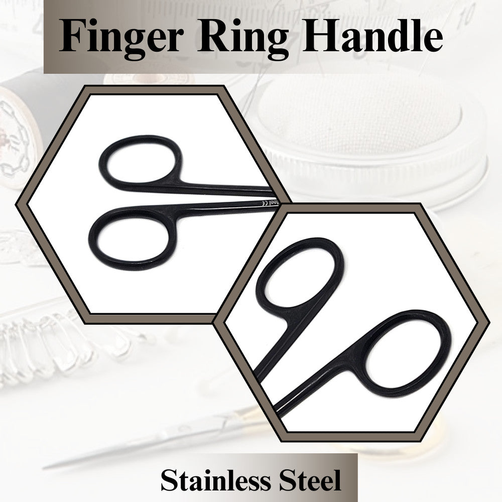 Unisex Stainless Steel Grooming Scissors 4.5-inch Curved Nail & Beard Trimming